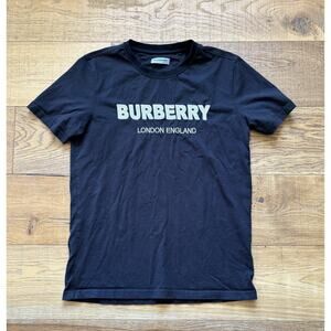 Burberry London England Logo Cotton T-Shirt Black LuxuryStreetwear Designer Sz L